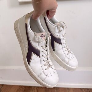 Diadora White and Purple Women's Sneakers